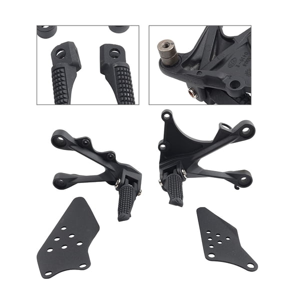 NS 1 Pair XF-020-SB Front Driver Footpeg Footrest Bracket Kit Foot Peg Set Aluminum Black For KAWASAKI Ninja ZX6R ZX-6R 2005-2008