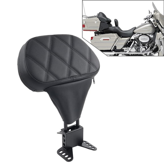 NS 1 Pc Black YZT-KB-066-I-B Adjustable Rider Backrest Driver Pad Sissy Bars Model B for Harley for Touring 1988-2008 with one-piece slotted seat: for Street Glide