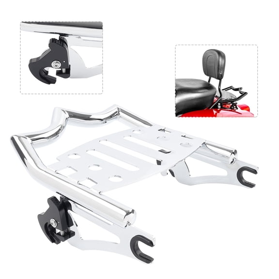 NS 1 Pc Cargo Baskets Rear Luggage Rack Alloy Steel Chrome For Harley 2009-2024 models equipped with 4-point Docking Hardware Kits.
