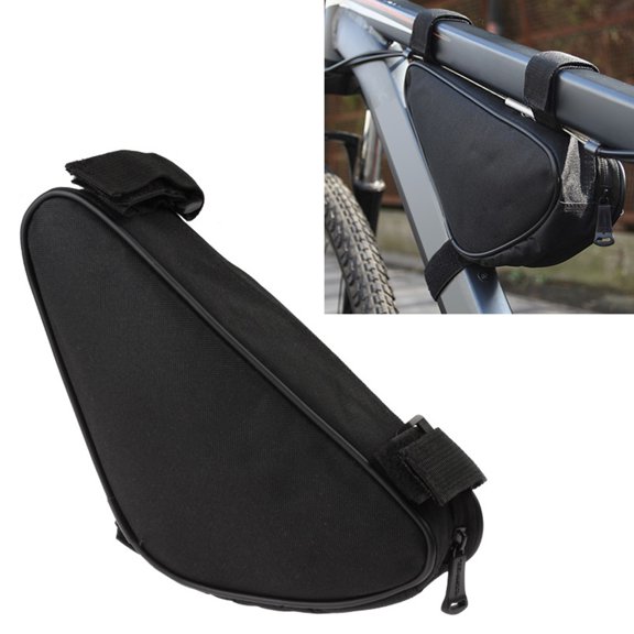 NS 1 Pc Front Tube Frame Bag Bike Pack Accessories Triangle Cycling Bicycle Bag 600D polyester Black For a variety of bicycles