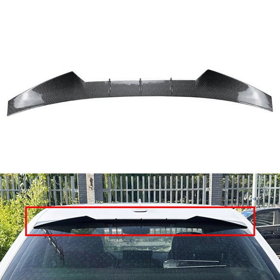 NS 1 Pc Rear Roof Spoiler Splitter Wing Top Tail Wing ABS Carbon Fiber Black For Audi A4 B9 Sedan 2017-2024