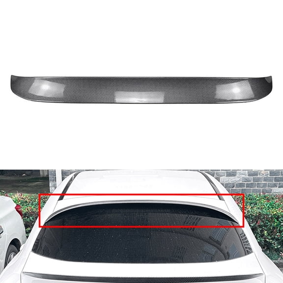 NS 1 Pc Rear Roof Trunk Spoiler Tail Window Wing ABS Carbon Fiber Black For Mercedes Benz GLC Class Coupe C253 2016-2022 ( After June 2016 )