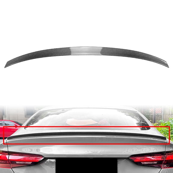 NS 1 Pc Rear Trunk Spoiler Tail Wing Automotive Body Parts ABS Carbon Fiber Black For Audi A5 F5 Sportback 4-Door 2017-2024