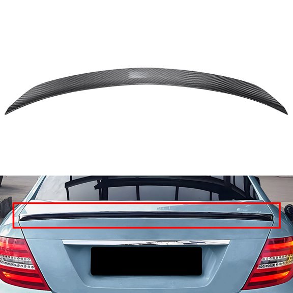 NS 1 Pc Rear Trunk Spoiler Wing Car Tail Wing ABS Carbon Fiber Pattern For Mercedes Benz C Class Coupe C204 2011-2014 (After June 2011)