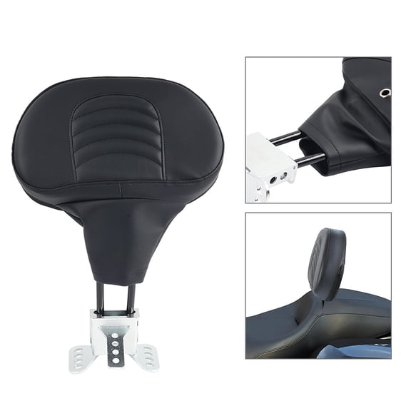 NS 1 Pc Rider Driver Backrest Sissy Bars Synthetic leather+Built-in sponge+Steel Black For Harley Davidson models (2009-2025) equipped with one-piece slotted seats