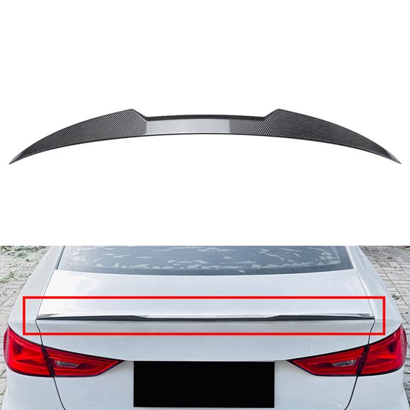 NS 1 Pc Tail Wing Rear Trunk Spoiler Rear Spoilers Carbon Fiber Black ABS For Audi A3 S3 8V RS3 Sedan 2014-2020
