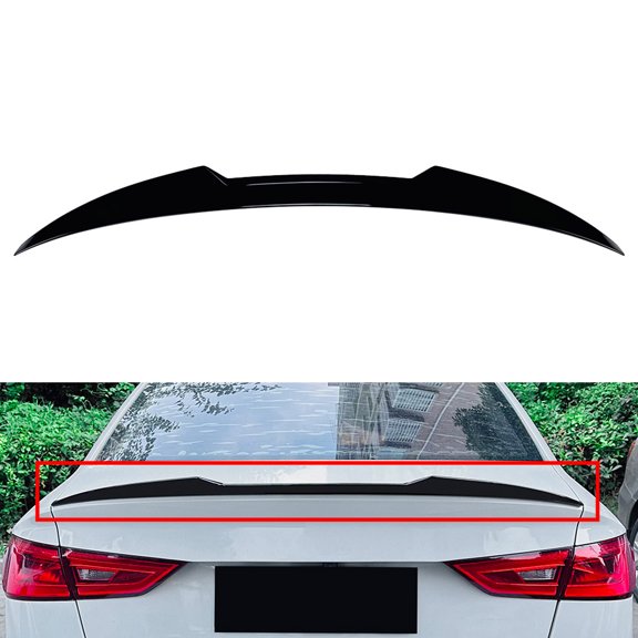 NS 1 Pc Tail Wing Rear Trunk Spoiler Rear Spoilers Glossy Black ABS For Audi A3 S3 8V RS3 Sedan 2014-2020