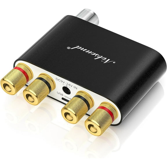 NS-10G Bluetooth 5.0 2 Channel Power Amplifier HiFi Stereo Audio Mini Amp Wireless Receiver 50Wx2 for Home Speaker with USB & Bass Sound Effect (Black)