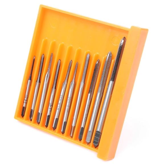 NS 10pcs M1-M3.5 Metric Right Hand Screw Thread Taper Shank Drill M1/M1.2/M1.4/M1.6/M1.7/M1.8/M2/M2.5/M3/M3.5 Set