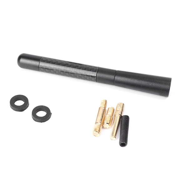 NS 120mm Carbon Fiber Car Antenna for Mazda 2 3 6, with Stud bolts and Plastic Rings, Aluminum + Carbon Fibre, Black