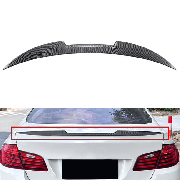 NS 1Pc Rear Trunk Spoiler Wing Carbon Fiber Black Rear Trunk Lip Car Trunk Spoiler Car Rear Spoiler Exterior Carbon Fiber Black for 5 Series F10 & M5 Sedan 2011-2017
