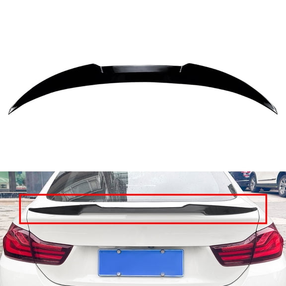 NS 1Pc Rear Trunk Spoiler Wing Glossy Black Car Trunk Spoiler Rear Trunk Lip Car Rear Spoiler Exterior Glossy Black for F36 4 Series 4 Door Gran Coupe Model Only 2014-2020
