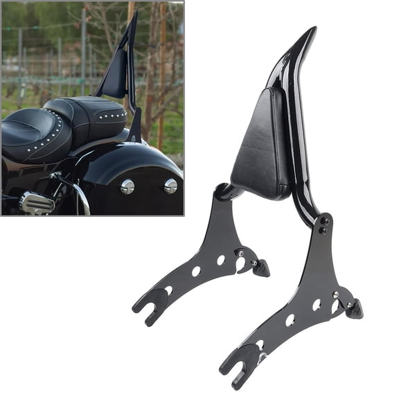 NS 1pc 23.4" Synthetic leather+Built-in sponge+Steel Rear Studded Pads Backrest Pad Sissy Bars Black For Indian Chieftain Dark Horse 14-2024