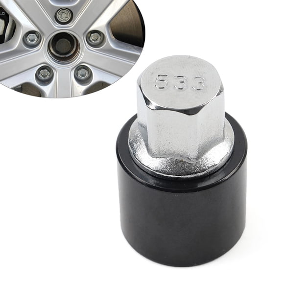 NS 1pc Locking Wheel Nut Lug Screw Key Removal Scoket Adaptor Tool 533 Metal Black & Silver Car for UP For Jetta/ For EOS/ For Passat/ For Sharan/ For Touran/