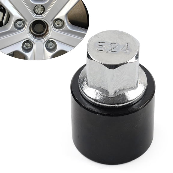 NS 1pc Wheel Nut Removal Screw Key Lug Scoket Adaptor Locking Tool 524 Metal Black & Silver for UP For Jetta/ For EOS/ For Passat/ For Sharan/ For Touran/