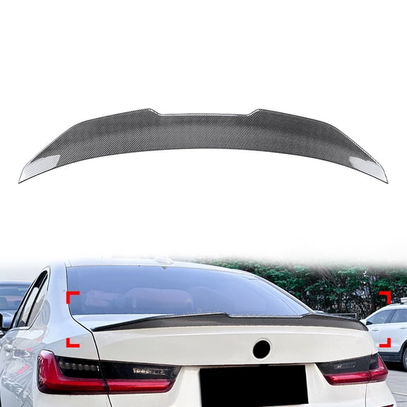 NS 1pcs ABS Rear Spoiler Wing Lip Trunk Carbon Fiber Black for G80 M3 21-24 3 Series G20 2019-24 4 Door Sedan Aut
