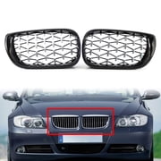 NS 2 PCS Diamond Meteor Style Front Bumper Kidney Grille for BMW 3 Series E46 4 Door 2002-2005