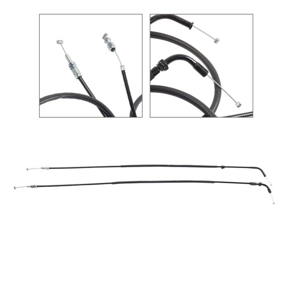 NS 2 Pc Black Throttle Cable Push & Pull Set Steel Wire for Honda Ascot 500 1982-1984, for Honda CB360 1974 17910-300-040, 17910-341-000