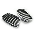 thumbnail image 1 of NS 2PCS Chrome Frame Shiny Black Slat Bumper Grill Car Kidney Grille Cover 51137157688, 51137185223, 51137185224 for BMW E70 X5 2008-2013, E71 X6 2008 2009 2010 2011 2012 2013, 1 of 5