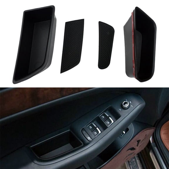 NS 2pcs Car Front Door Handle Armrest Storage Box Case Phone Container Key Holder Tray Bin Kit for A4/ A5 2009-2016