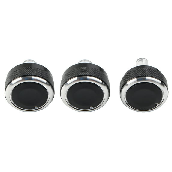 NS 3Pcs Switch Knob Heater Climate Control Button Dials Frame A/C for Mazda 2, Straight knobs