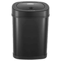 Nine Stars Motion Sensor Automatic Bathroom Trash Can, 4-Gallon Stainless Steel, Motion Sensor Hands-Free Soft-Close Lid Garbage Bin, Black