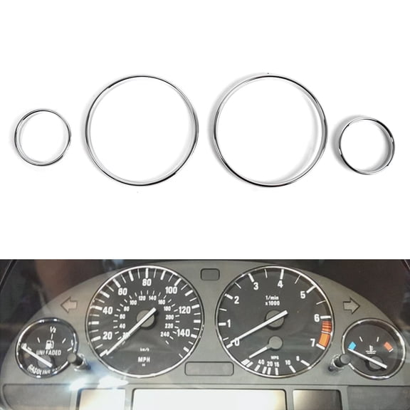 NS 4Pc Speedometer Dial Bezel Trim Speedometer Gauge Dial Ring Speedometer Gauge Bezel Cover Speedometer Bezel Fors for M5 E39 (Sedan and Touring) 1995-2004