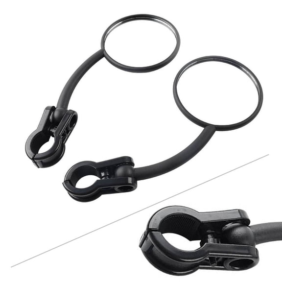 NS 7/8" Right & Left Rearview Mirror Hand Dual Sport Handlebar Plastic Black For Universal Cruiser Chopper Road/Dirt Bike ATV Scooter Motorbike