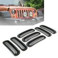 thumbnail image 1 of NS 7 PCS/Sets Front Grille Trim Inserts Mesh Grill Guard Cover Auto for Jeep Wrangler JK, JKU, Unlimited, Sports, Sahara, Freedom, Rubicon 2-Door & 4-Door 2007-2017, 1 of 8