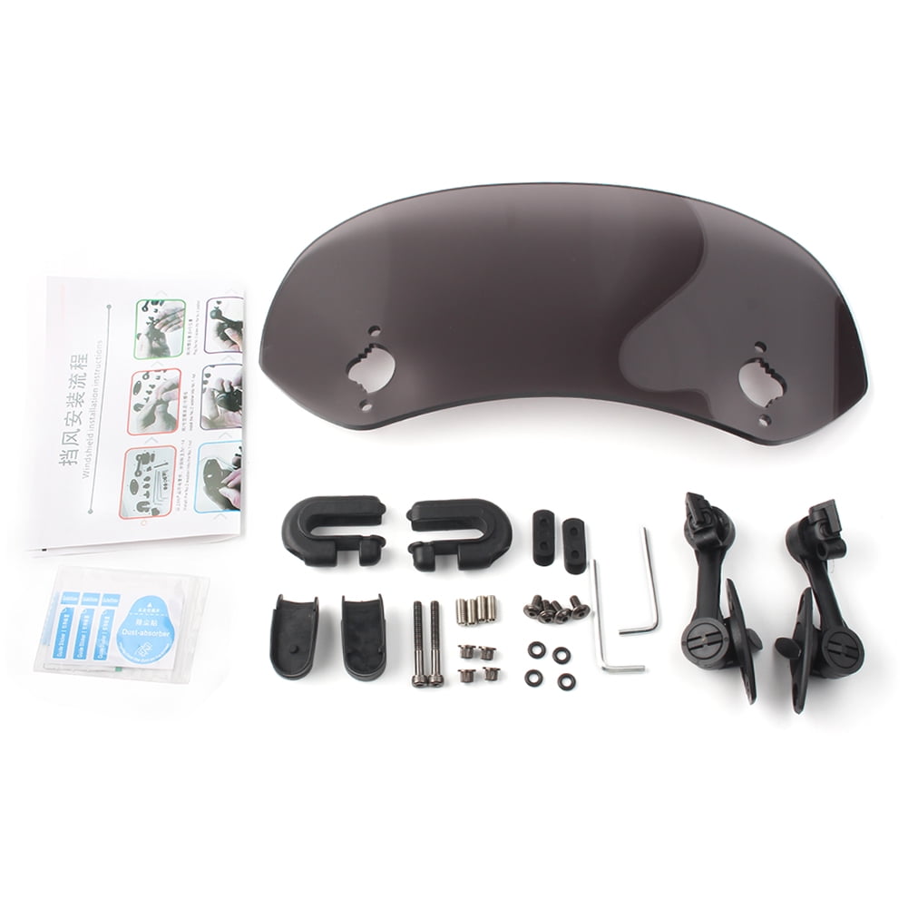 NS Adjustable Windshield Clip On Extension Spoiler Wind Deflector  Transparent Lens Fit Motorcycle 295MM Width of spoiler - Walmart.com, image size:1001x1001