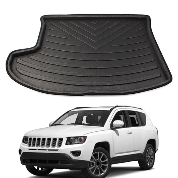 NS All Weather Rear Cargo Liners Trunk Tray Floor Mats Protector Rubber Rear Cargo Area Mat Waterproof Protector Floor Mat for Jeep Compass 2007-2016