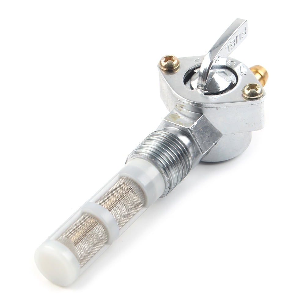 NS Aluminum Alloy 3/8" NPT Fuel Valve Gas Tank Petcock Replacement for Harley Davidson Road King Softail Dyna FL FLH FLHF FLP FLPF FLHB, Chrome