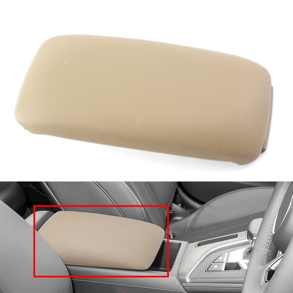NS Armrest Cover Center Console Armrest lid Car Center Console Cover 1Pc Center Console Armrest Lid Beige For Audi A3/S3 2003-2013 Beige Leather