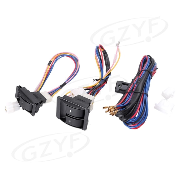 NS Automative 12V Car Window Switch Regulator Kits with Wiring Harness For Car Universal 2 Doors Vehicle