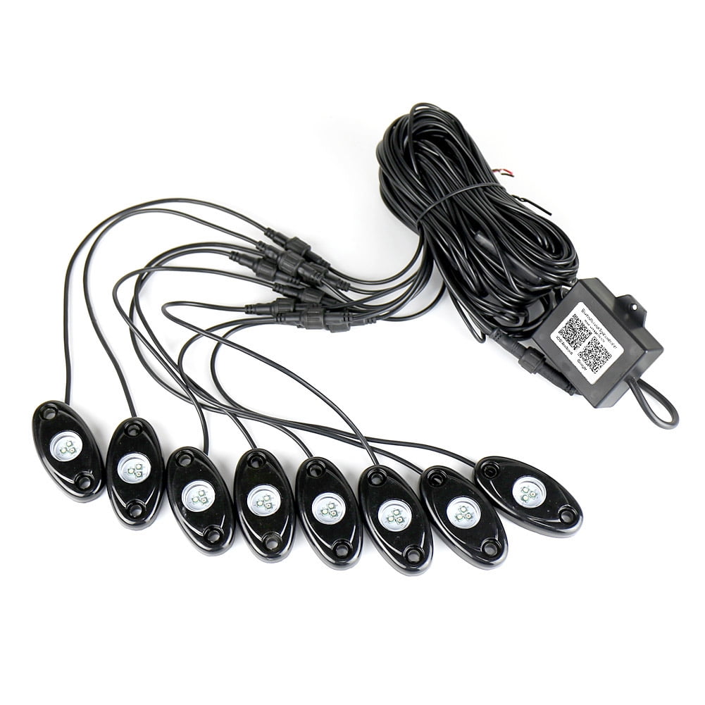 NS Automative RGB Led Rock Light Kits, LED Underglow Lighting Kit, Timing & Music Mode, For Off-Road, Trucks, Cars, UTV, ATV, SUV, RZR Etc