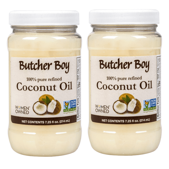 NS Butcher Boy Coconut Oil 7.25 fl. oz. Non-GMO 100% Pure Refined Cooking Oil Pack of 2