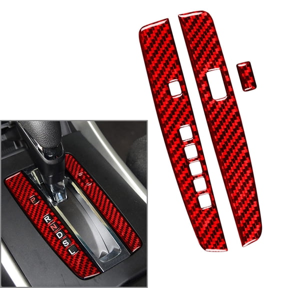 NS Car Gear Shift Panel Frame Sticker 3Pcs Real Soft Carbon Fiber Gear Shift Trim Cover Interior Accessories for Accord 2013 2014 2015 2016 2017, Left