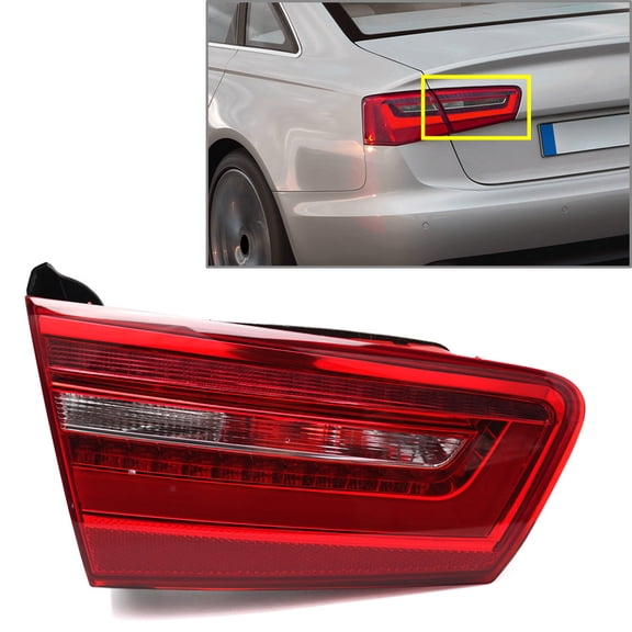 NS Car Tail Warning Lamp Inner Turn Signal Rear Left Brake Light For Audi A6 C7 12-18 ABS Red + Clear