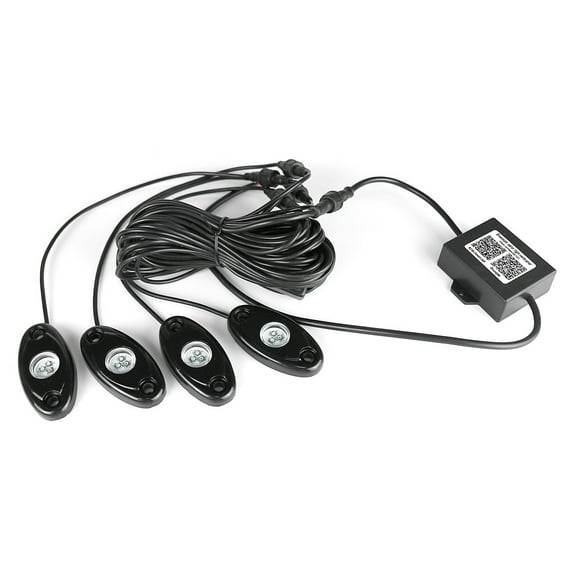 NS Car Universal 4pcs RGB Rock LED Light Bar Neon Underglow Lights Off Road Light String Auto Lighting For Cars, Trucks, RV, SUV, ATV, Motorcycles, Boats