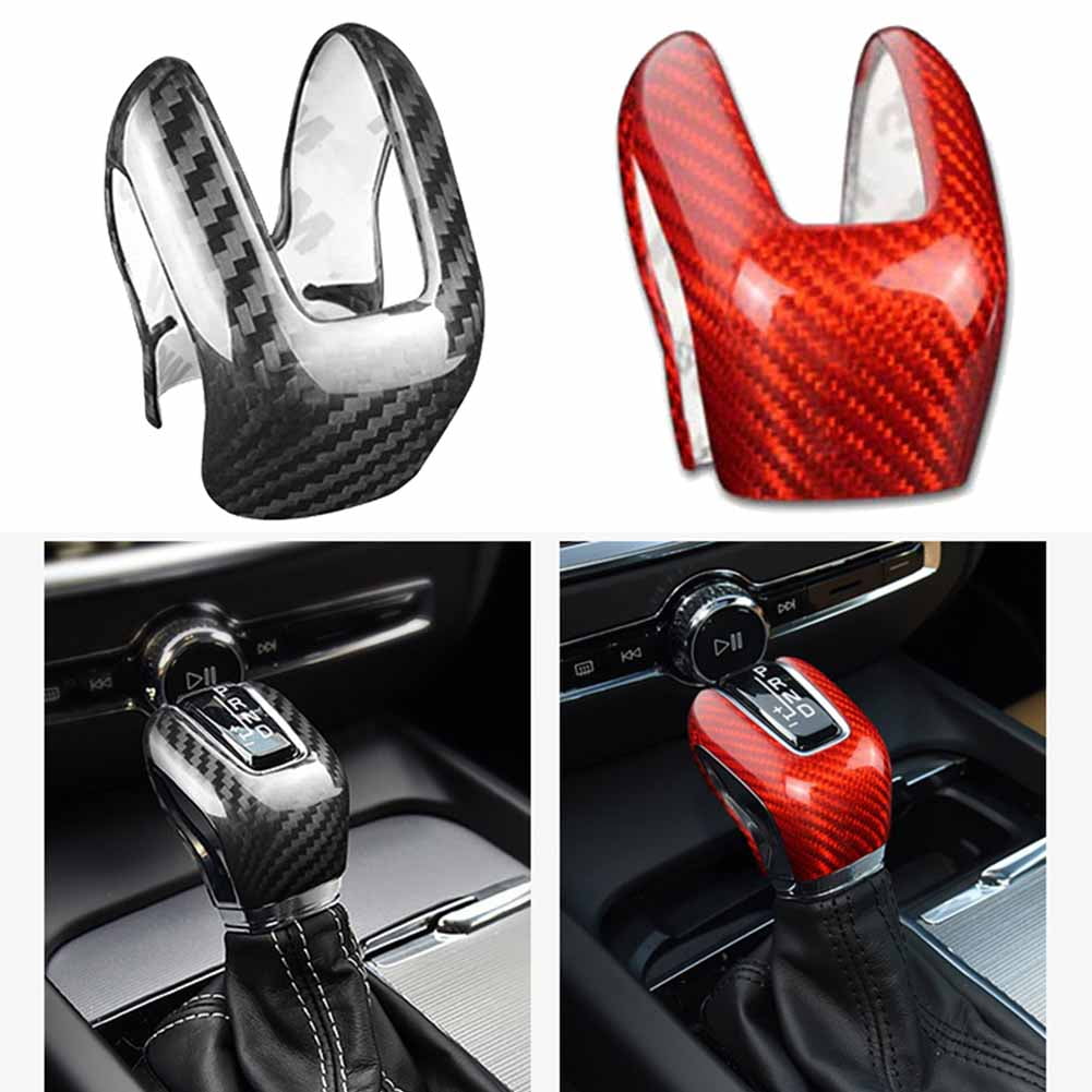 NS Carbon Fiber Gear Shift Knob Cover Trim for Volvo XC60 XC90 18-21, S60 V60 19-21, V90 S90 17-21