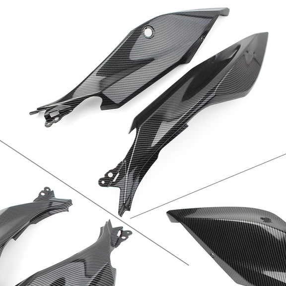 NS Carbon Fiber Look Rear Seat Lest & Right Side Tank Fairing Cowl Panel Gas Tank Trim Cover Guard Body Frame for NINJA 400 2018-2020