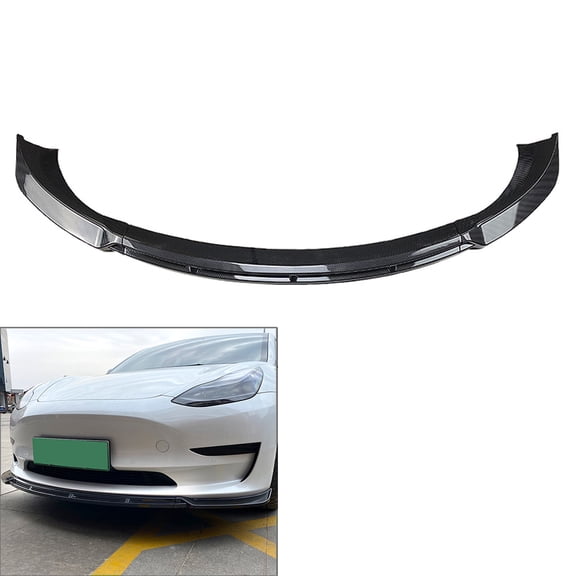 NS Carbon Fiber style Front Bumper Lip, Splitter Chin Protector Spoiler Dam Wing Body Kits for Model 3 2017 2018 2019 2020 2021