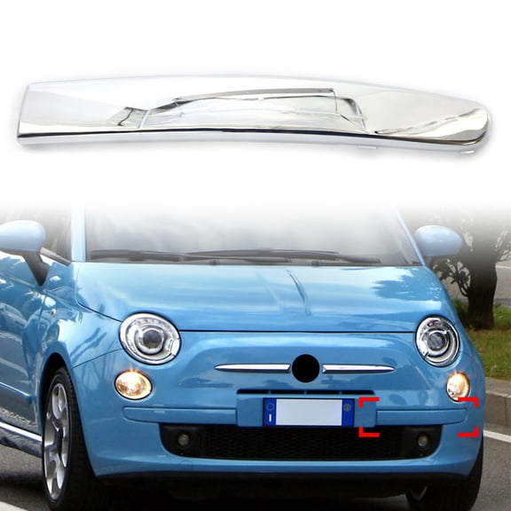 NS Chrome Front Bumper Lower Moulding Trim Cover Accessaries for Fiat 500 2007-2015