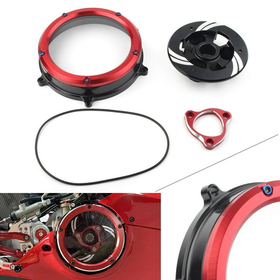 NS Clutch Cover Clutch Racing Spring Retainer Protector Guard CNC for Ducati Panigale 1199 1299 959 R S 2012-2019, Black