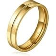 thumbnail image 1 of NS Enterprise 5mm 14K Gold Filled Ring – Women’s Thick Wedding Band, High Polished Flat Cigar Band, Tarnish Resistant Jewelry Gift, 1 of 4