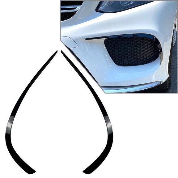 NS Front Bumper Lower Eyebrow Cover Trims for GLE-Class W166 C292 2015-2018 Glossy Black