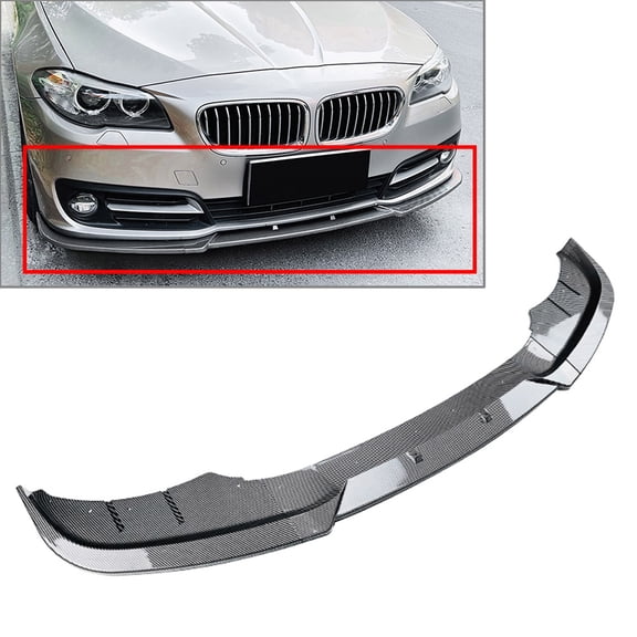 NS Front Bumper Splitters Side Spoiler Lip Diffuser Carbon Fiber Pattern ABS for 5 Series F10 F11 LCI Luxury Edition 15-17 Ca