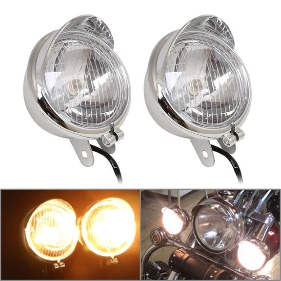 NS Front Chrome Passing Fog Lights for Vulcan VN 800 900 1500 1600 1700 2000