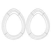 NS Happy Easter Egg Shaped Metal Wire Wreath Frame Form, Oval Shaped Wreath Frames, 2 Pieces of 15.3-Inch X 11.5 Inch for Easter Spring DIY Decorations Forms