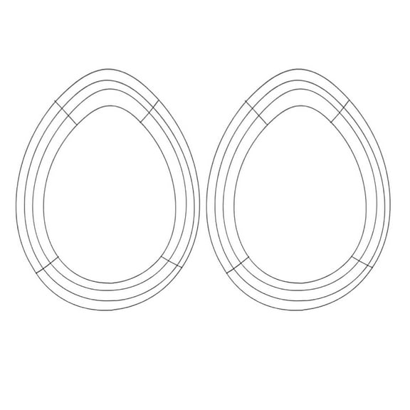NS Happy Easter Egg Shaped Metal Wire Wreath Frame Form, Oval Shaped Wreath Frames, 2 Pieces of (15.3-Inch X 11.5 Inch) for Easter Spring DIY Decorations Forms